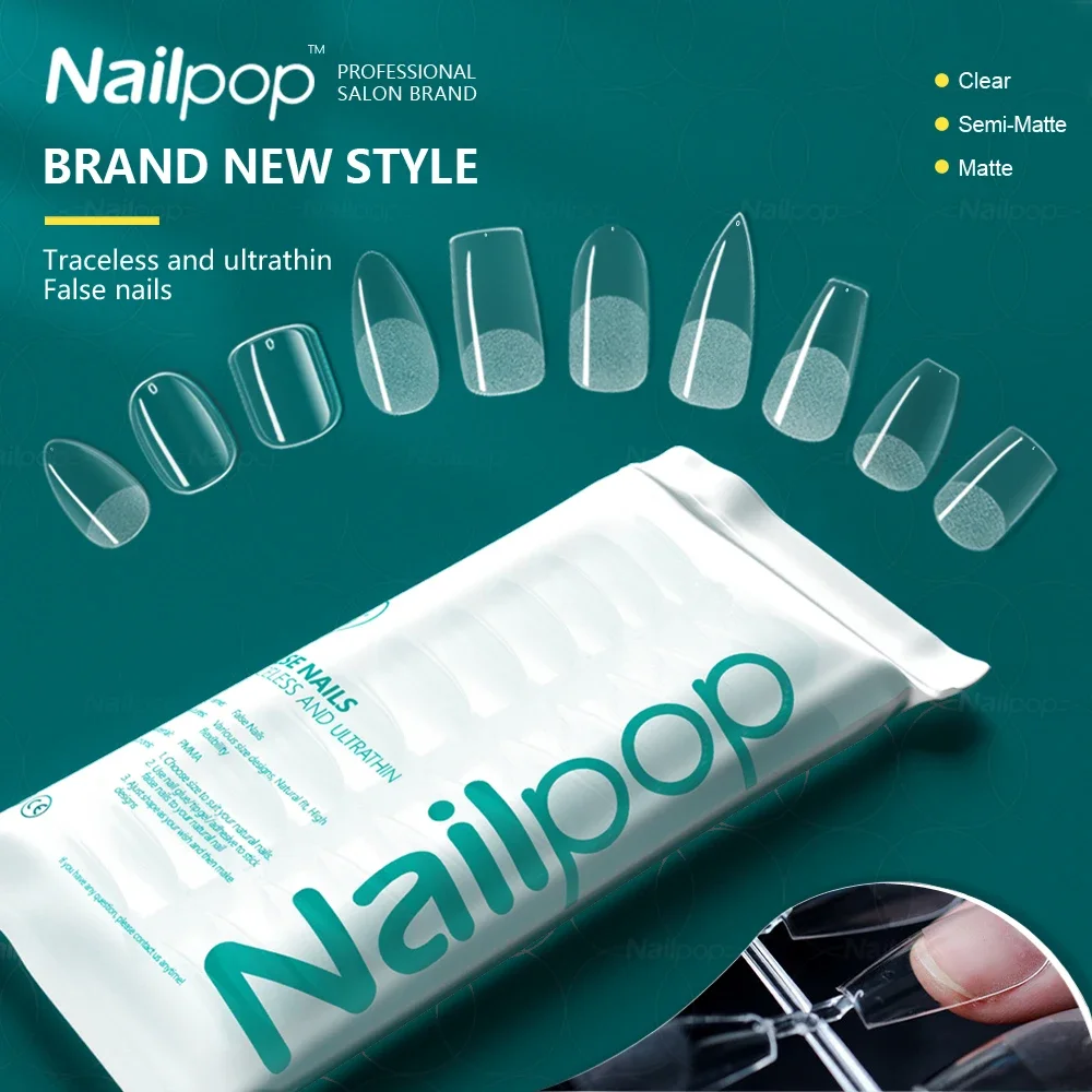 120pcs Nail Tips for Full Cover Acyclic Press on False Nails Short Almond Coffin Semi-Matt Nail Art Supplies