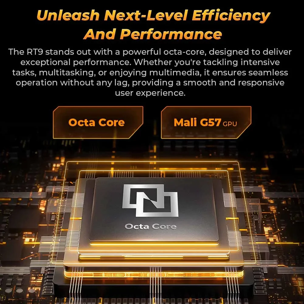 Oukitel RT9 4G Rugged Tablet 10.1 Inch HD Display 24GB RAM 256GB Waterproof Smart Pad 11000mAh Battery Android 14.0 Tablets PC