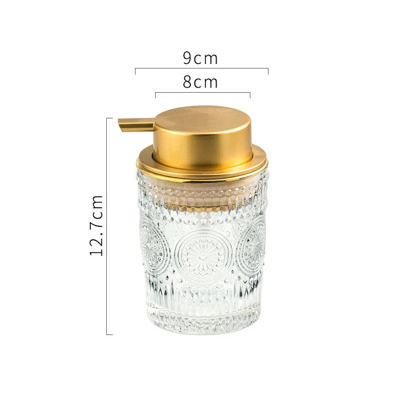 European Glass Soap Bottle Golden Stroke Decorative Desktop Shampoo Press Bottle Set Modern Relief Home Bathroom Accessories soap dispenser,shampoo dispenser