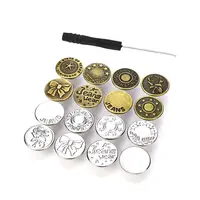 10PCS/Pack 17mm Jeans Waist Buttons Adjustable Nail Free Waist Extenders Buttons Detachable Clothing Buckle With Screwdriver 2