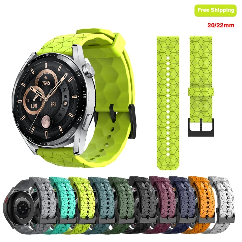 

Ремешок силиконовый для Huawei Watch GT3/2, браслет с рисунком для Samsung Galaxy Watch 5 Pro/Watch 4 44 40 мм 42 мм 46 мм, 22 мм 20 мм