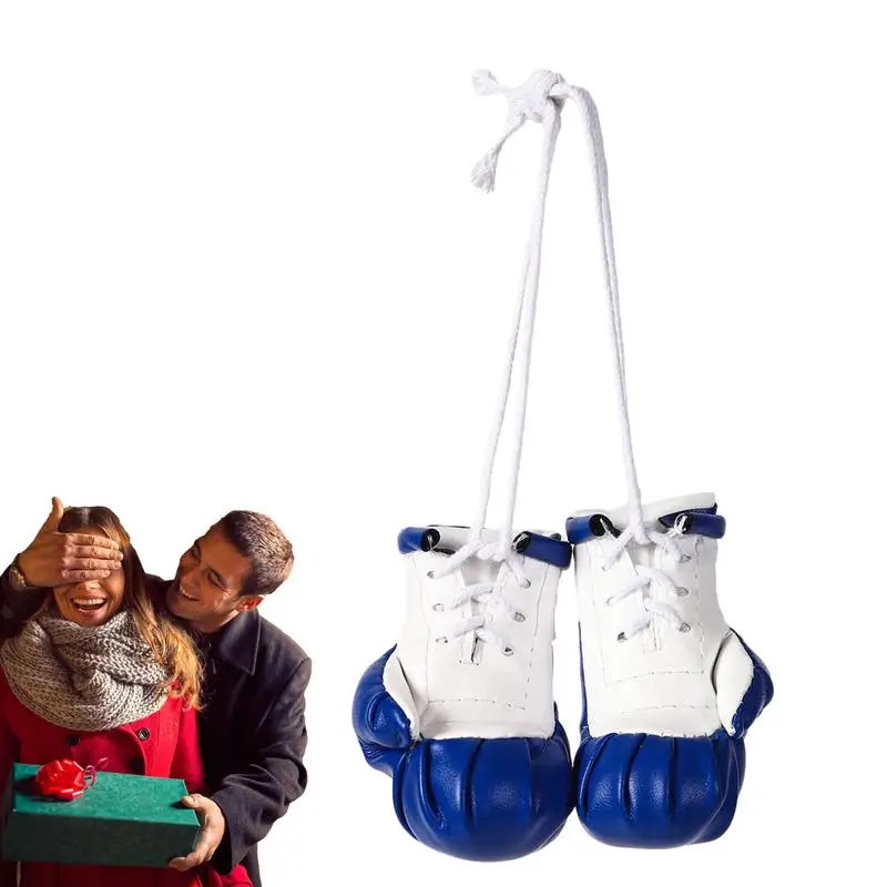 Porte-clés Gant De Boxe En Cuir PU - Mini Décoration Voiture, Pendentif Sac, 7,5x4,5cm, Pour Fans De Sport