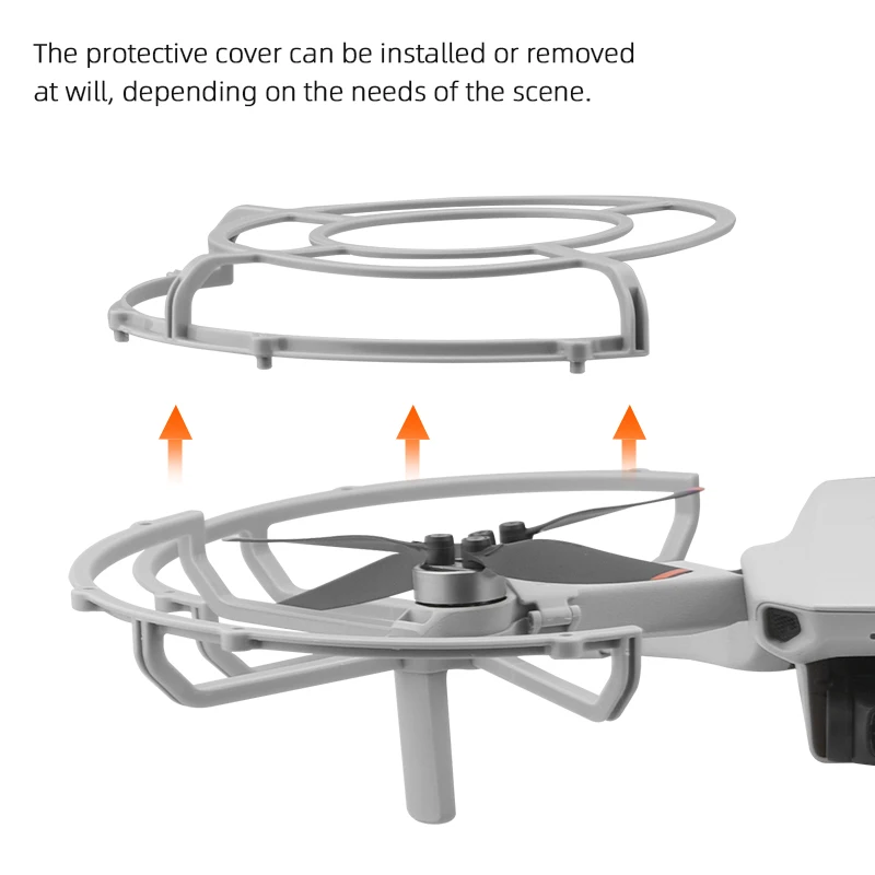 Protège-hélices DJI Mini 1/2/SE installés sur un drone, protection et sécurité assurées.