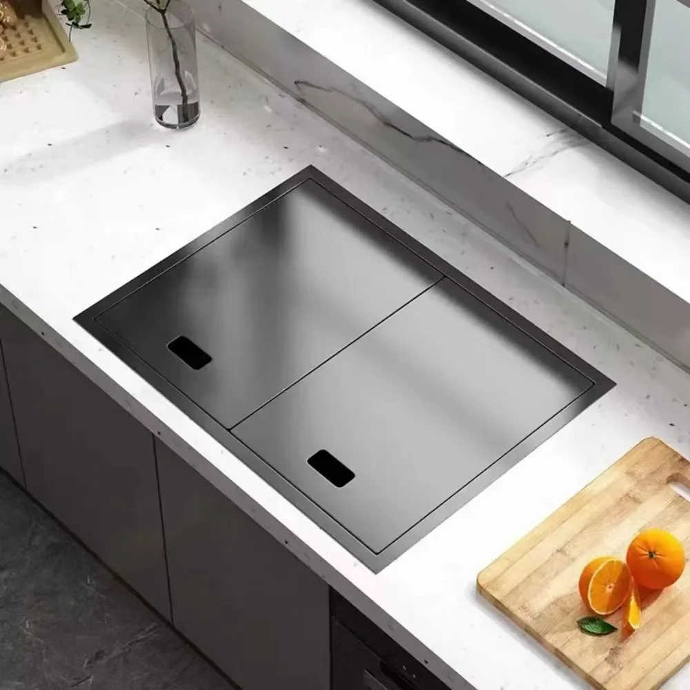 RLL Hidden Kitchen Sink Black Nano 304 Stainless Steel Sink Hidden Kitchen Fruit And Vegetable Bowl Cleaning Pool Home Bar Sink 3