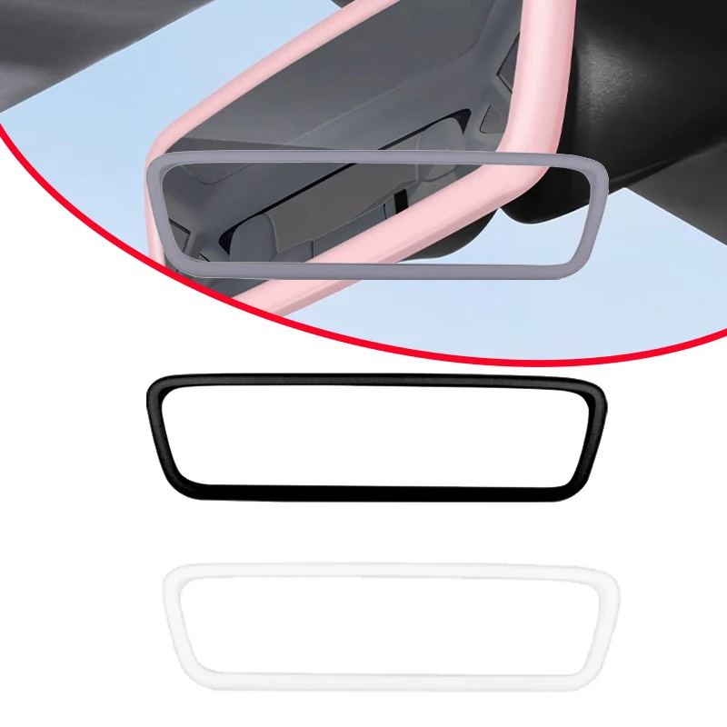 Silicone Rear View Mirror Protector Frame For Model 3 Y S X Center Console Accessories Interior Rearview Cover Rubber Case