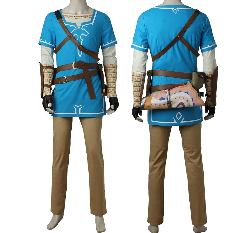 Zelda Breath Of The Wild Link Costume Cosplay Link Outfit Con Scarpe Halloween Fancy Suit Per Uomini Adulti Su Misura