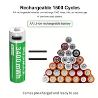 PUJIMAX 1.5V AAA/AA 3400mWh 1100mWh Rechargeable Battery USB Type-C Rechargeable Li-ion Battery For Remote Control Electric Toys 5