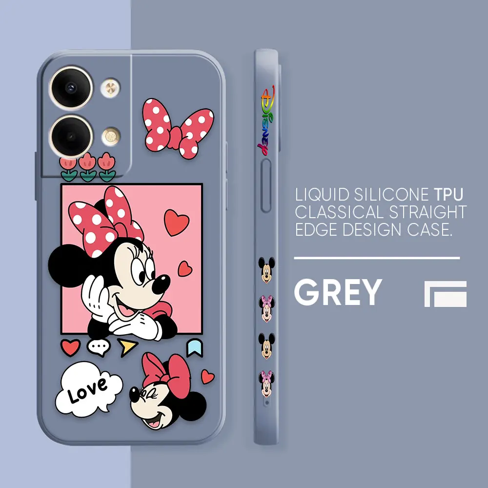 thumbnail image 1 of Case For OPPO RENO 8 7 9 6 7SE 5 4 4SE 4 3 4G 5G PRO PLUS Colour Simple Liquid Silicone Case Cartoon Mickey Minnie Mouse, 1 of 5