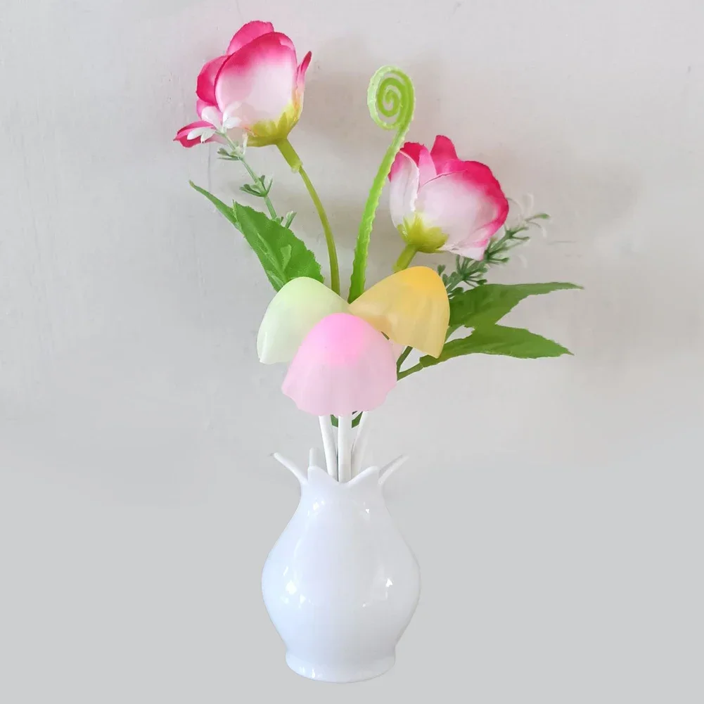 1 יחידה מתאם ארה"ב פרח קיר תאורת לילה מובילה עם חיישן מתג אוטומטי פטריית לילה בית סלון עיצוב