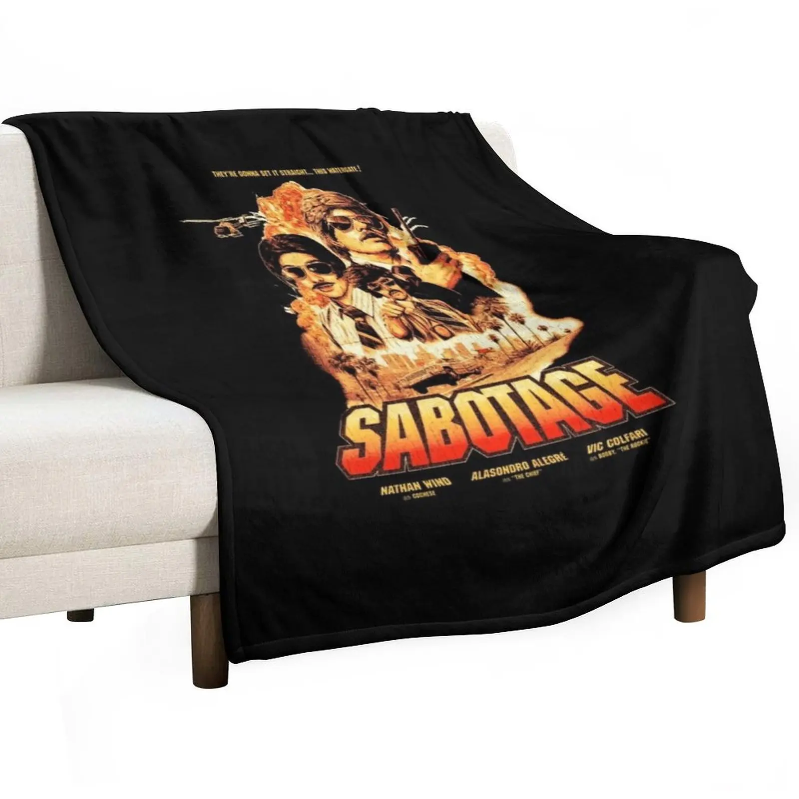 Sabotage Retro Throw Blanket Decorative Throw Sofa Throw Blankets