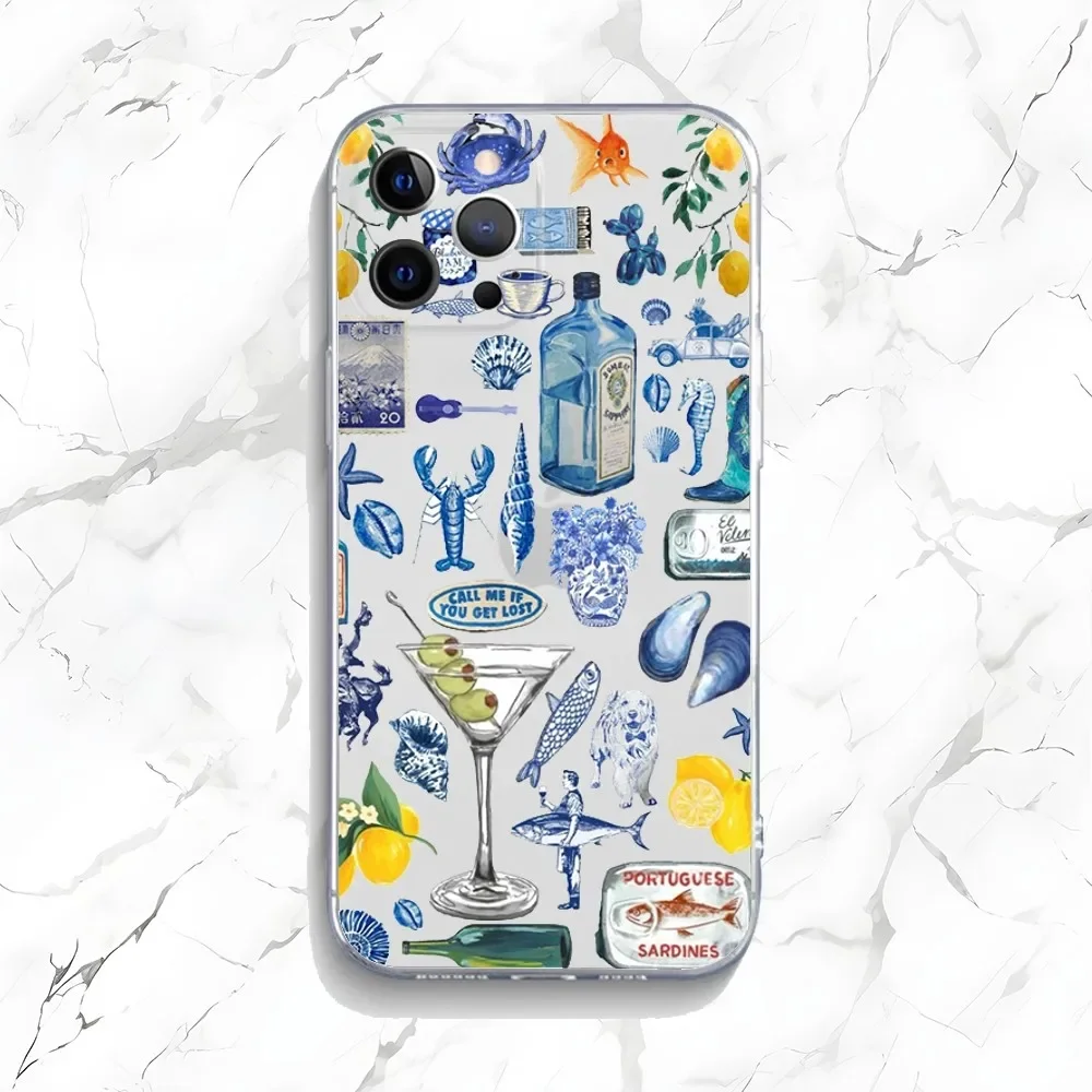Ocean Wine Glass Lemon Design Phone Case - Stylish Protective Cover