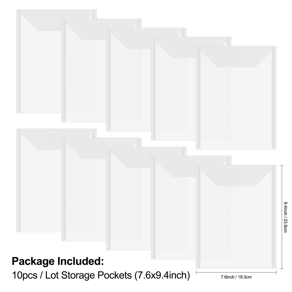 Stamp and Die Storage Bag 9.4 x 7 Inch Resealable Plastic Storage Pocket Rubber Soft Strong Magnet Sheets 10pcs