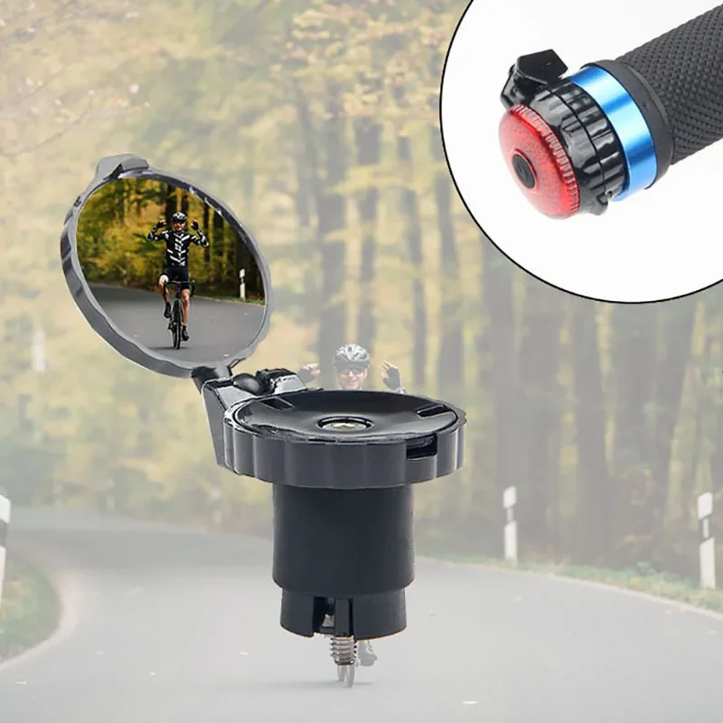 Description Picture 2 of item2pcs Small Rotary Folding MTB Bicycle Mirror Bike Handlebar Rearview Mirror Handle Plug Reflector Special Cycling Accessories