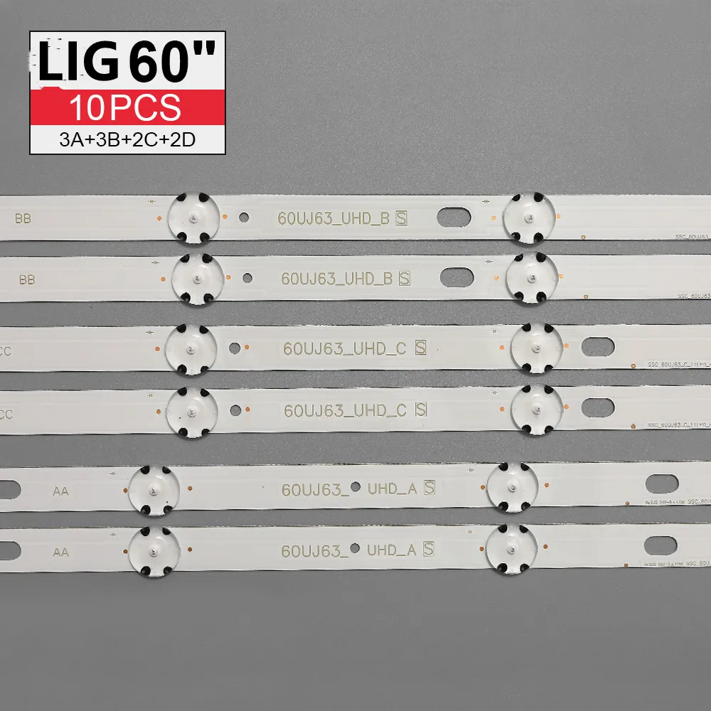 10pcs 3v LED Ʈ Ʈ 60UJ6309 60UJ6300 60UJ6050 60UJ630V 60UJ634V EAV63673006 60UJ63_UHD_A B C D NC600DGE AAFXC