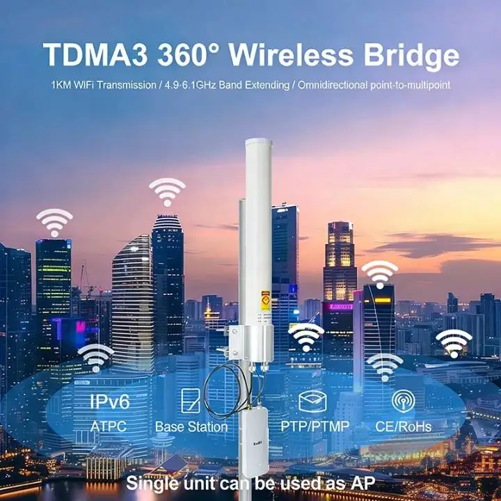 외부 원형 2.4G/5.8G 12dBi 안테나 (WiFi 6 확장기/AP/보안 카메라/라우터용)