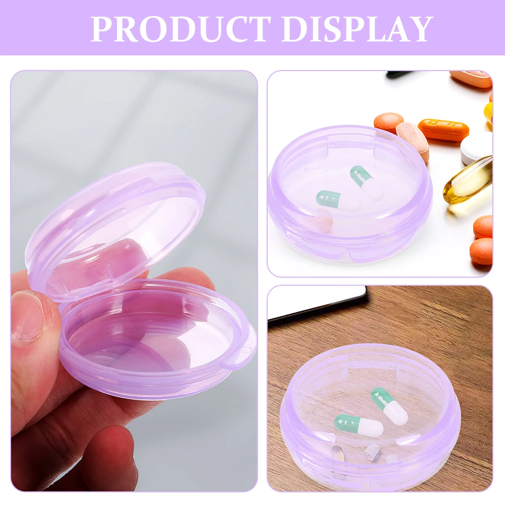 Compact 3-Piece Travel Pill Organizer Set - Round Portable Medicine Dispenser and Storage Case