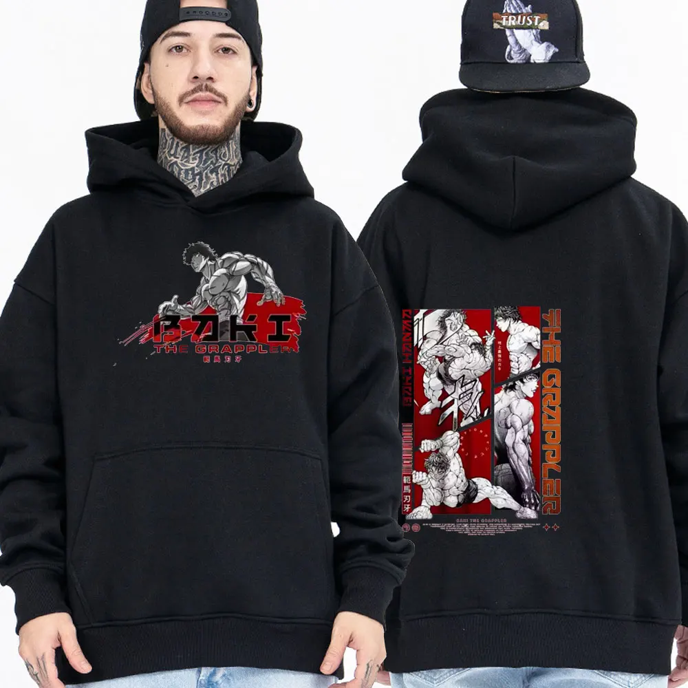 

Anime Baki The Grappler Hoodie Yujiro Hanma Ogre Mode Graphics Print Hooded Sweatshirt Men Women Fleece Warm Pullover Streetwear