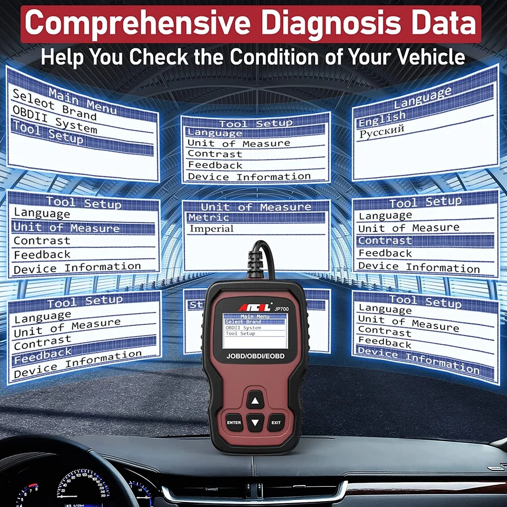 Ancel JP700 OBD2 Scanner JOBD EOBD Code Reader Car Diagnostics Scanner For Honda Toyota For Nissan Mitsubishi All Universal 6