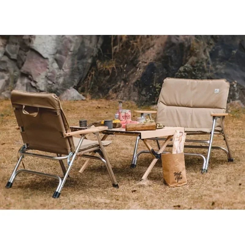 Outdoor Camping Portable Folding Chair Aluminum Alloy Picnic Fishing Leisure Chair Double Sofa