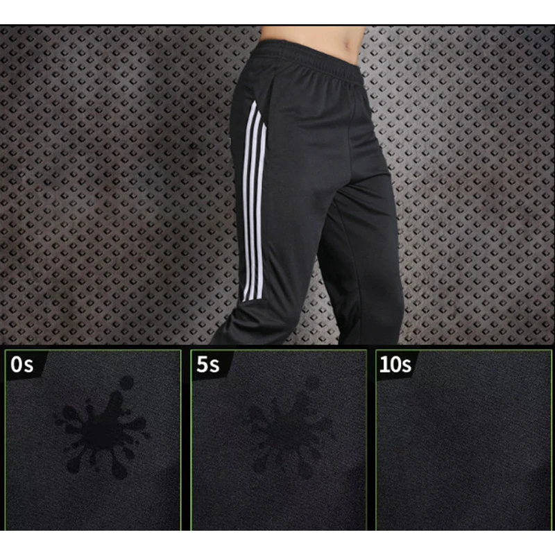 Running Pants Soccer Pants Quick Dry Mens Sports Soccer Football Training Pants With Zipper Pockets Running Jogging Long Pants