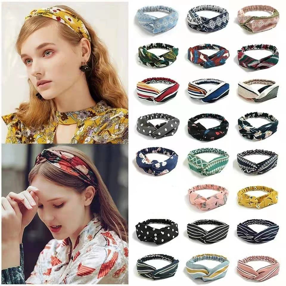 

Summer Chiffon Hair Band Thin Style Cross Headwrap Cool Refreshing Headband Hair Accessories For Women Scrunchies Free Shipping