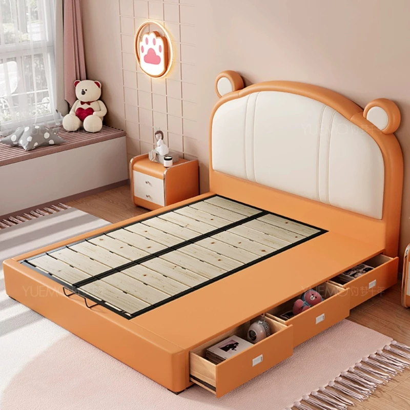 Animal Shape Childrens Bed Girls Modern Comferter Queen Bed Princess Loft Camas De Dormitorio Bedroom Set 6