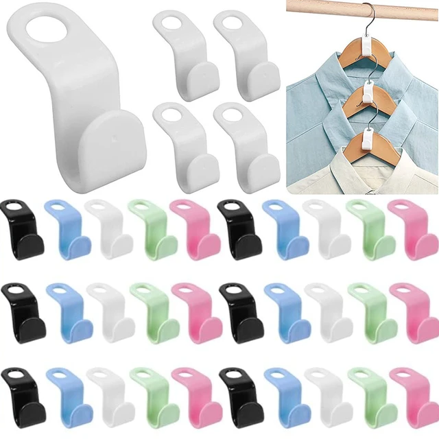 10/5Pcs Clothes Hanger Hooks Space Saving Closet Connector Hook Cascading  Hanger Plastic Extender Clips Wardrobe Coat Organizer - AliExpress