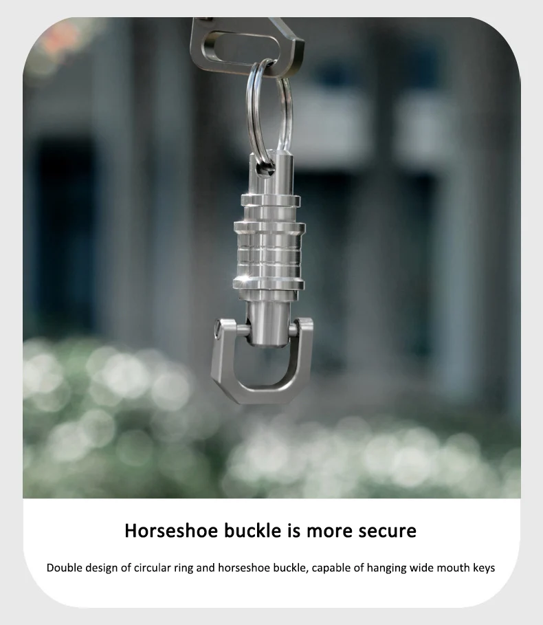 

Titanium Alloy Ultra Light And Quick Detachable Keychain Metal Natural Color Stainless Steel Simple Spring Lock Outdoor Tool
