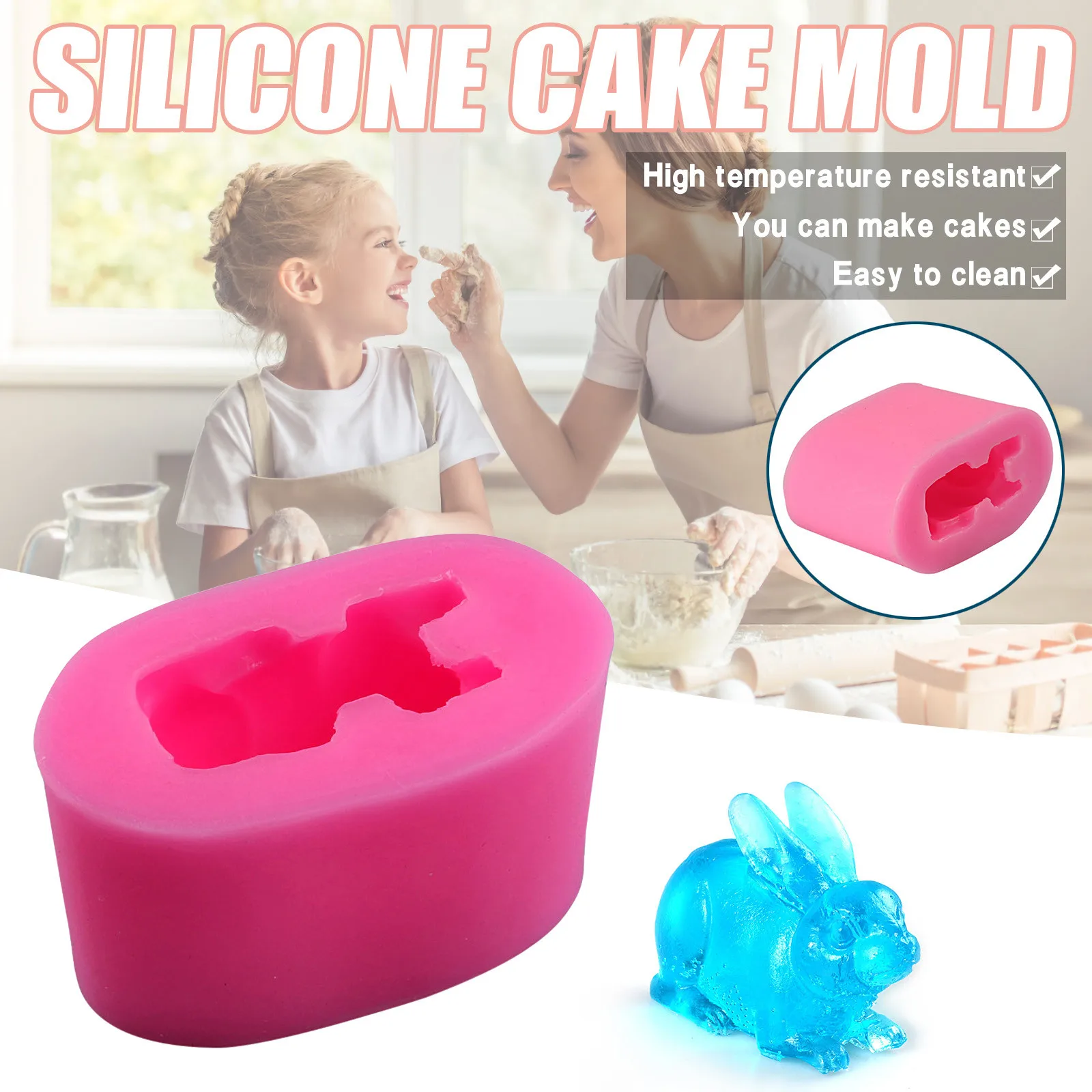 

Easter Rabbit Easy Clean Ice Box Low Temperature Resistance Puck Taste Healthy Material Mold Silicone Ice Tray Easy Demoulding