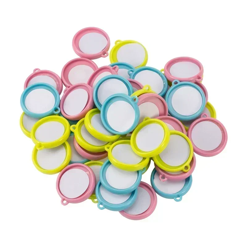 DIY Double-Side Key Ring Badge Button Making Parts 50PCS/Set 25mm 32mm 37mm Round Badge Keychain Pendant Materials