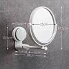 Wall Mirror Folding Arm Extend Bathroom Mirror Without Drill With Magnification Suction Arm Double Side Cosmetic Makeup Mirror 5