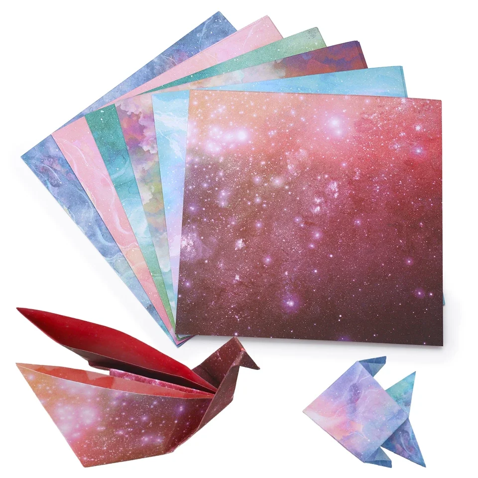 Origami Paper 50 Sheets 15x15cm Origami Paper Easy Fold for Folding Double-Sided DIY Handcrafts for School Kids