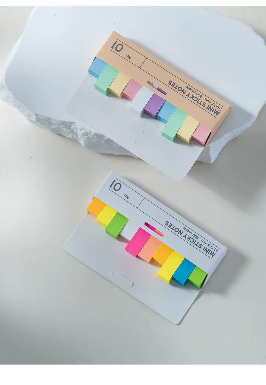 Mini Morandi Haftnotizen-Set, fluoreszierender Index, Aufkleber, Notizblock, selbstklebendes Etikett, Schreibwaren, Büro, F7804 – Detail 11