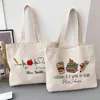 Personalized Tote Bag Custom Name Canvas Shoulder Bags Teacher Life Shopping Bag Female Travel Handbags Best Gift for Teachers 1
