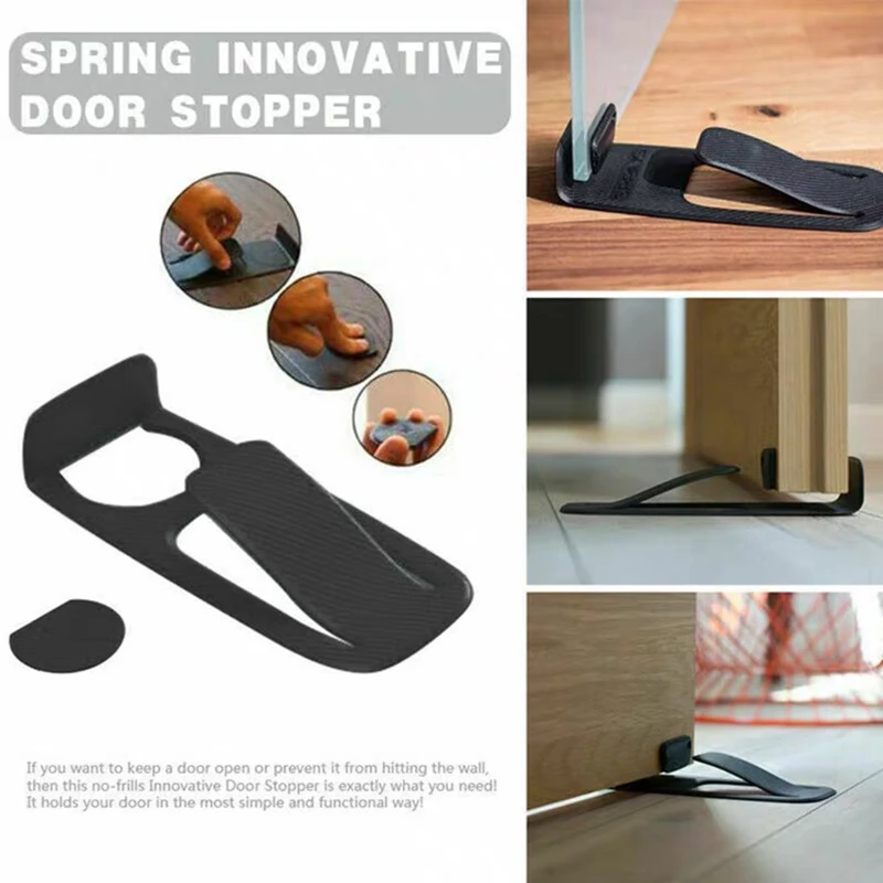 Spring Innovative Door Stopper Holds Open Wedge Holder Multi-function Safety Protector door stopper