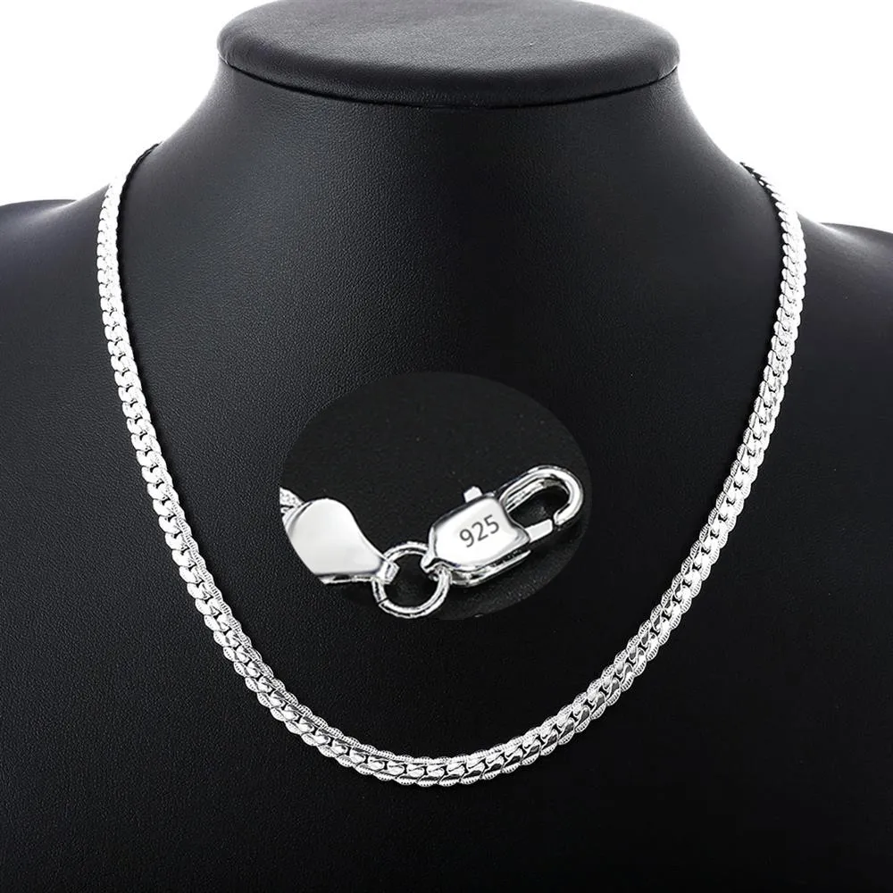 20-60cm 925 sterling Silver luksusowa marka design szlachetny naszyjnik łańcuszek dla kobiety mężczyźni moda ślubna biżuteria zaręczynowa - AliExpress 36