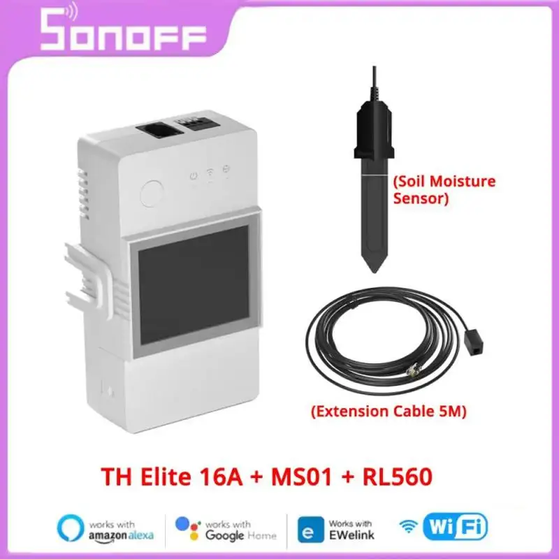 

Смарт-переключатель SONOFF TH Elite 16A/20A WiFi с ЖК-дисплеем, переключатель контроля температуры и влажности