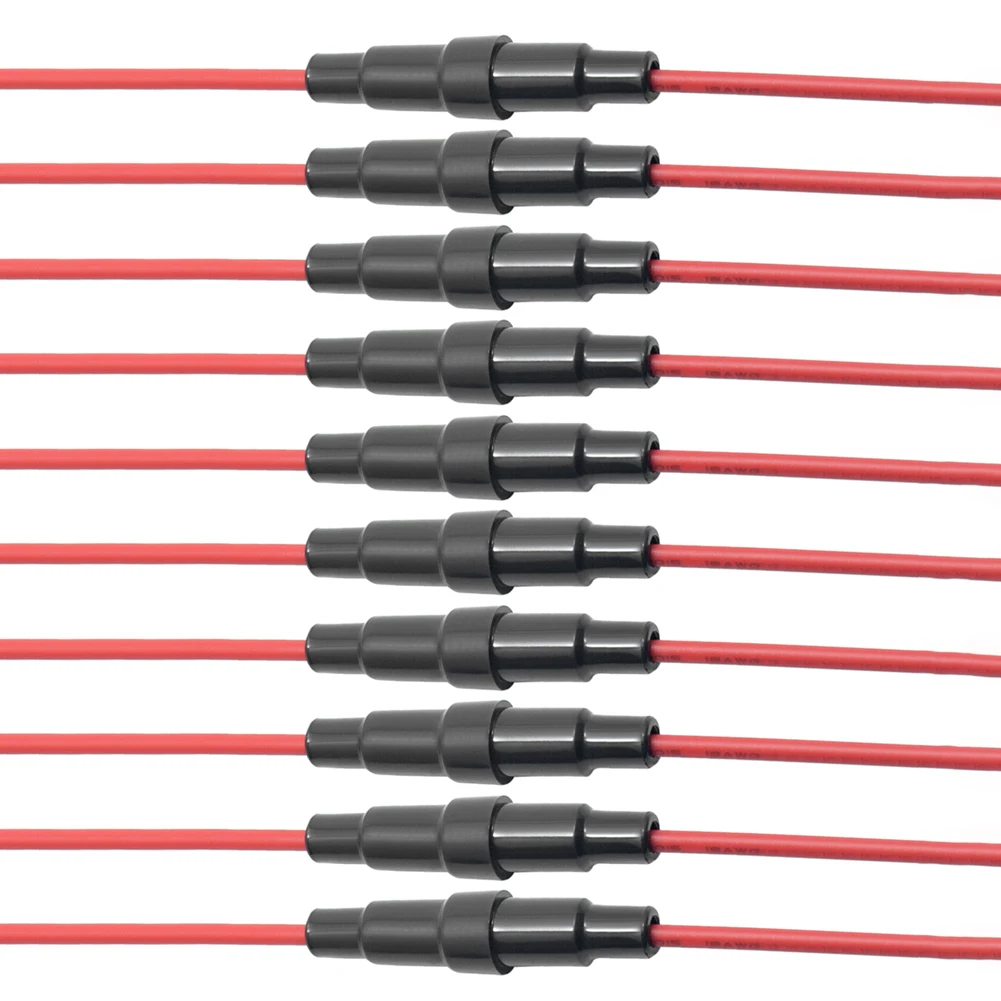 10pcs Wire Line Holder 22AWG Screw Types Fuse Holder 5x20mm/6x30mm Fuse Preventing Short Circuits Auto Parts