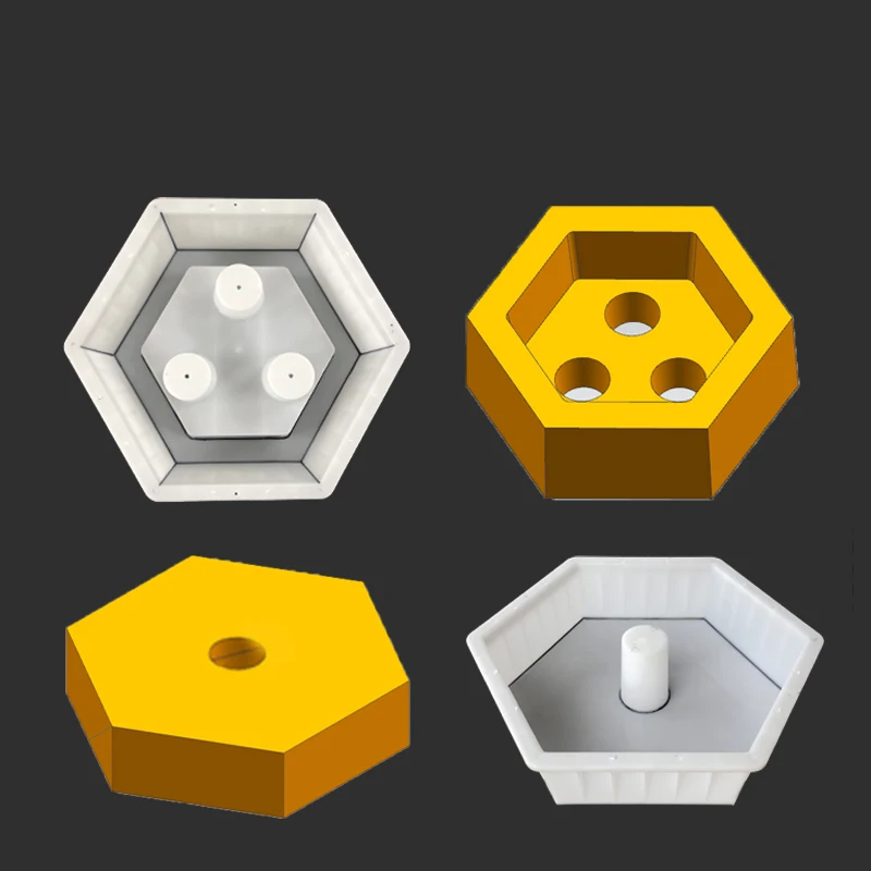 Three Hole Hexagonal Highway Slope Protection Cement Mold Hexagonal Brick Plastic Mold Box Grass Planting