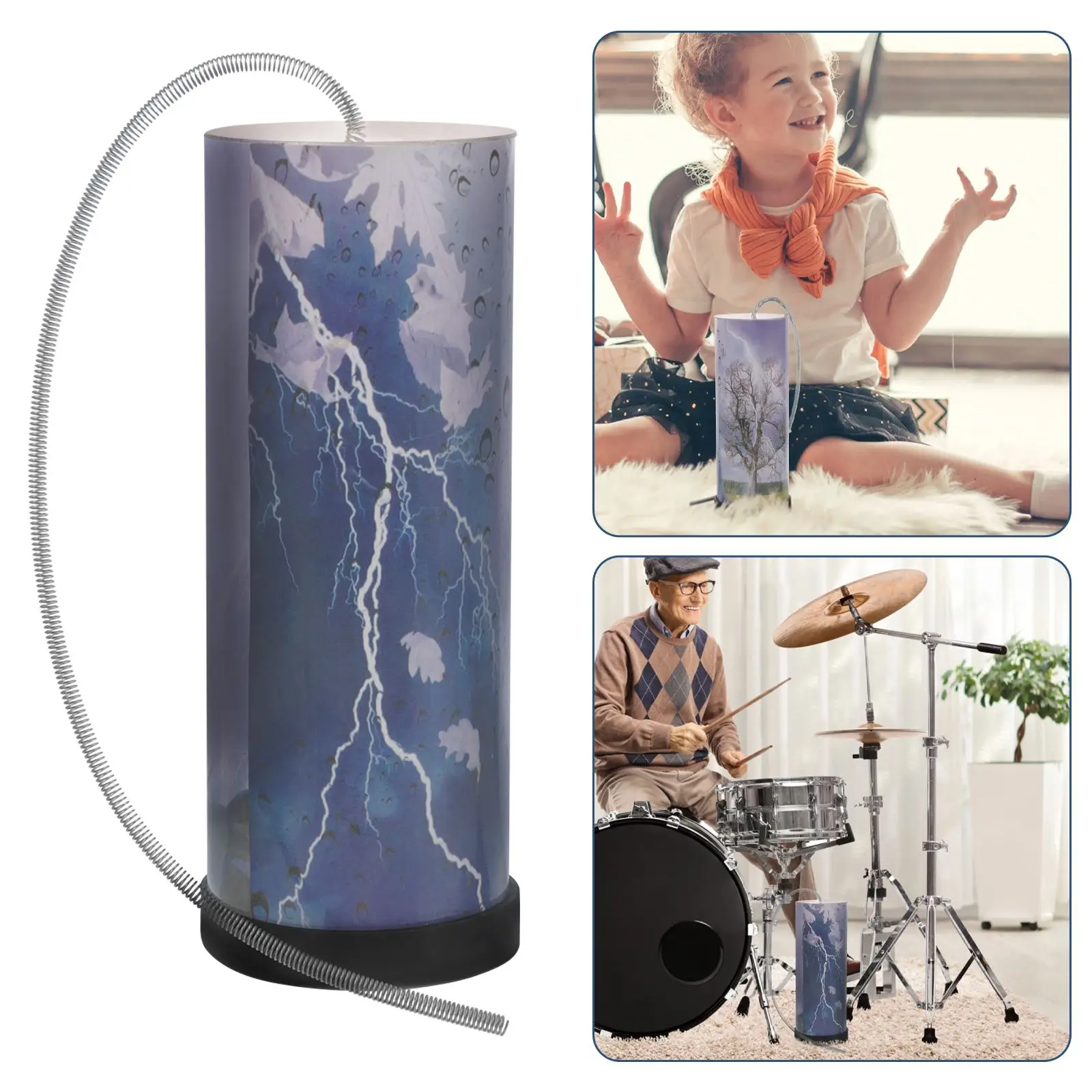 Blue Percussion Instrument Musical Drum Sound Maker Stick Shaker Kids Learning Musical Instruments Drum Toy