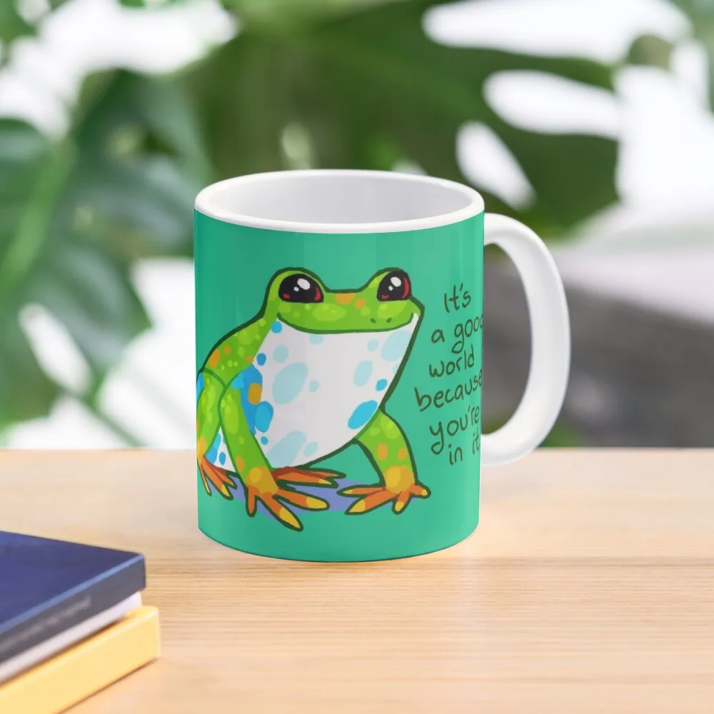 

It's a good world because you're in it Frog Coffee Mug Cups Set Tea And Cups Mug