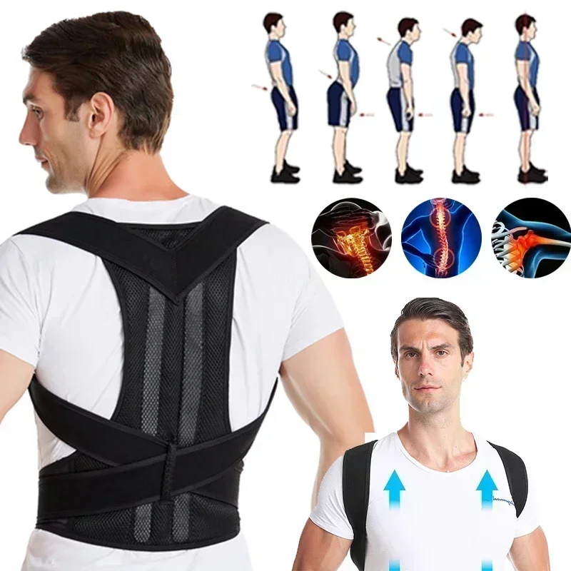 Enhanced Posture Support Back Brace for Women & Men - Adjustable Lumbar Support for Improved Back Alignment