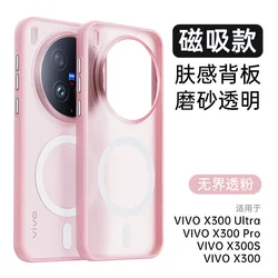 Matte Translucent TPU Phone Case with Metal Buttons & Grippy Edges, Ultra - Thin and Breathable Design for Vivo X300s (Pink)