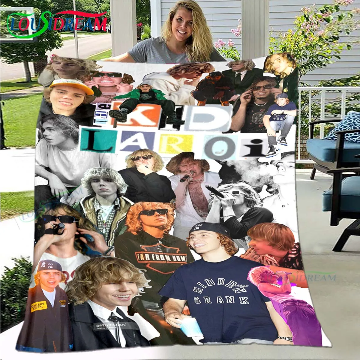 Fashion Pop Singer The Kid L-LAROI Four Seasons Blanket Sofa Cover Travel Bed Plush Blanket Travel Office Break Blanket Gift 2