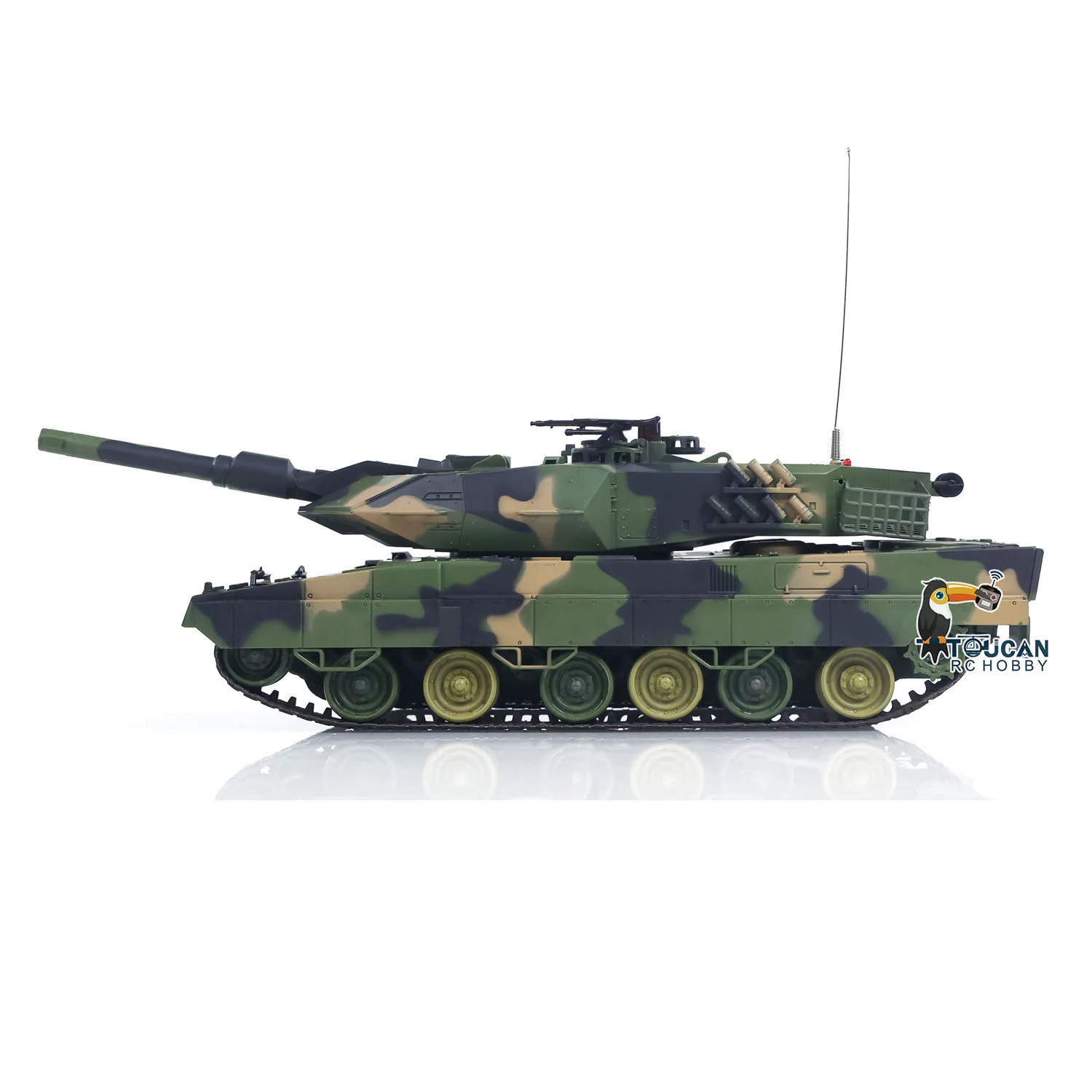 Détail du système de tir IR et BB sur le char HengLong Leopard 2A5 1/24, avec capteurs visibles