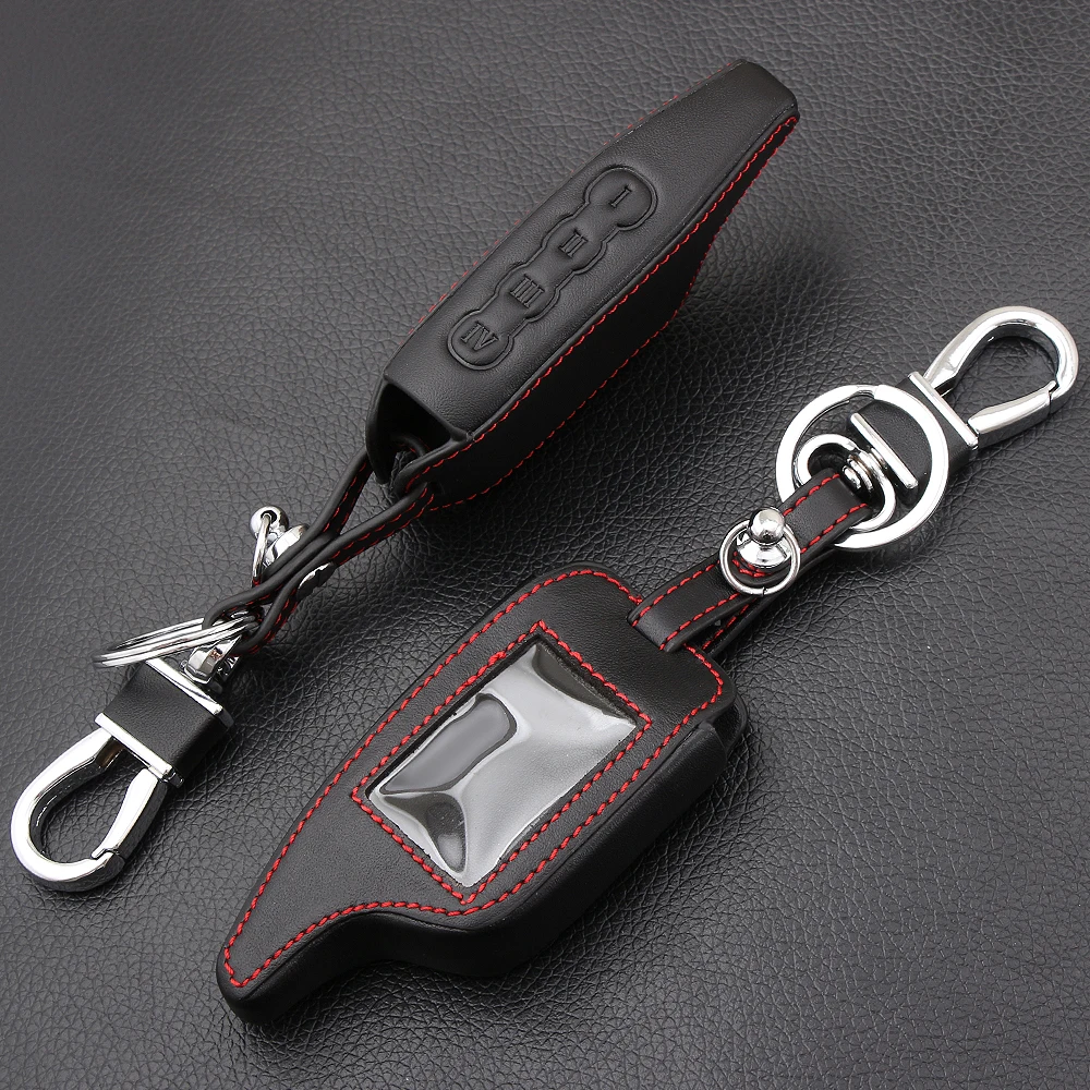 Key case,key case cover,remote control case cover Leather Case For Scher Khan Magicar 5/6 Leather Case For Scher-Khan Magicar M5 M6 Alarm Remote Keychain Cover Protector