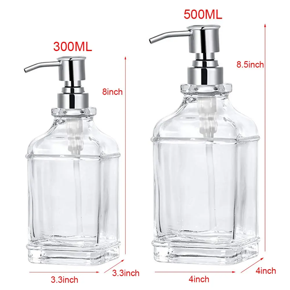 Labels Thick Glass Stainless Steel Pump Press Type Liquid Foam Machine Soap Dispenser Separate Bottle Washing Hand