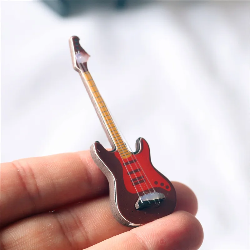 Dollhouse Miniature Guitar Model Toy Instrument Home Decoration Wood Craft Kids Gifts miniature figurines miniature ornament miniature duck figurines