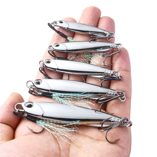 Artificial Hard Fish Lure Stainless Steel Sinking Far Casting Jigging Bait  3D Eyes Reusable for Saltwater Freshwater Fishing