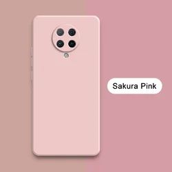 Square Liquid Silicone Shockproof Protective Cases - Soft and Durable for Redmi K30S (Sakura Pink)